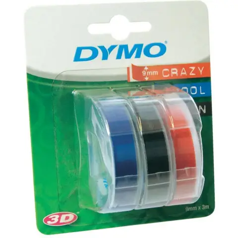 Dymo taśma do drukarek etykiet, 3D 3 rolkix3m/9mm mix kolorów